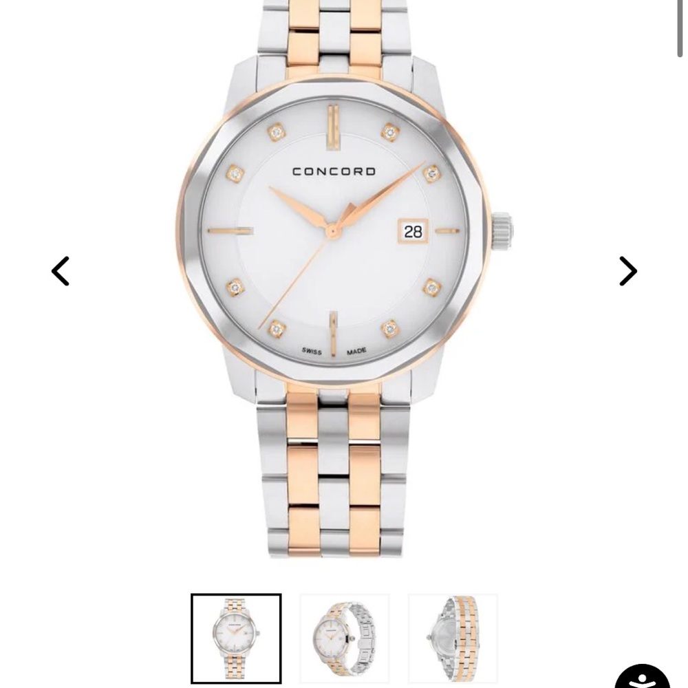 Concord Two-Tone Watch (Black Dial)